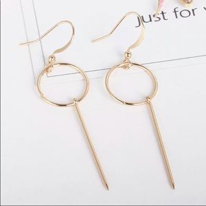 🎈Round Circle Stick GOLD earrings